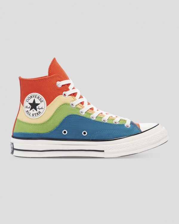 Converse Chuck 70 National Parks Blå Grøn Orange Sko Danmark - Converse Høje Sneakers Herre - 47138X